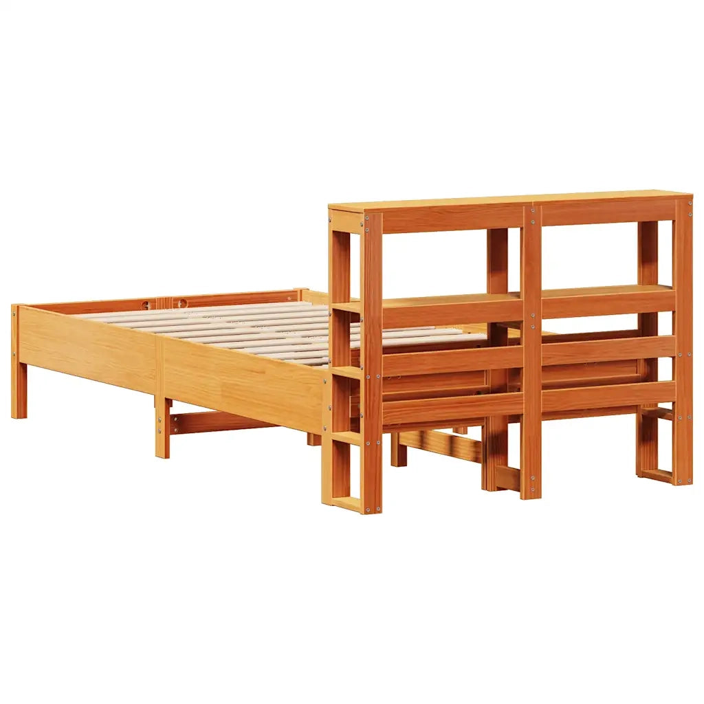 Letto senza Materasso Marrone Cera 120x200 cm in Legno di Pino