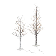 Albero Tronco E Rami Innevati Con Luci Led H. 120 Cm - 114 Luci Led