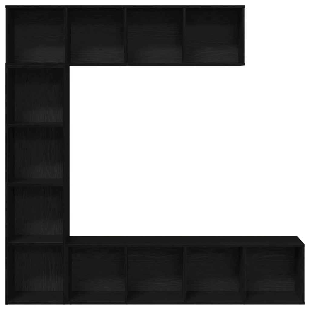 Libreria 3 pcs Rovere Nero 36 x 30 x 143 cm Legno multistrato 3333046