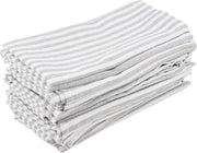 Set di 12 tovaglioli morbidi in cotone e lino misto, 40 x 30 cm, per eventi e uso domestico (grigio)