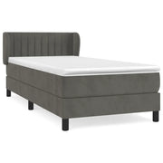 Letto singolo | Letto per adulti | Giroletto a Molle con Materasso Grigio Scuro 80x200 cm Velluto