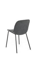E-STYLO Sedia da pranzo in tessuto grigio scuro e gambe in metallo nero, 57cm X 46cm H. 80cm.