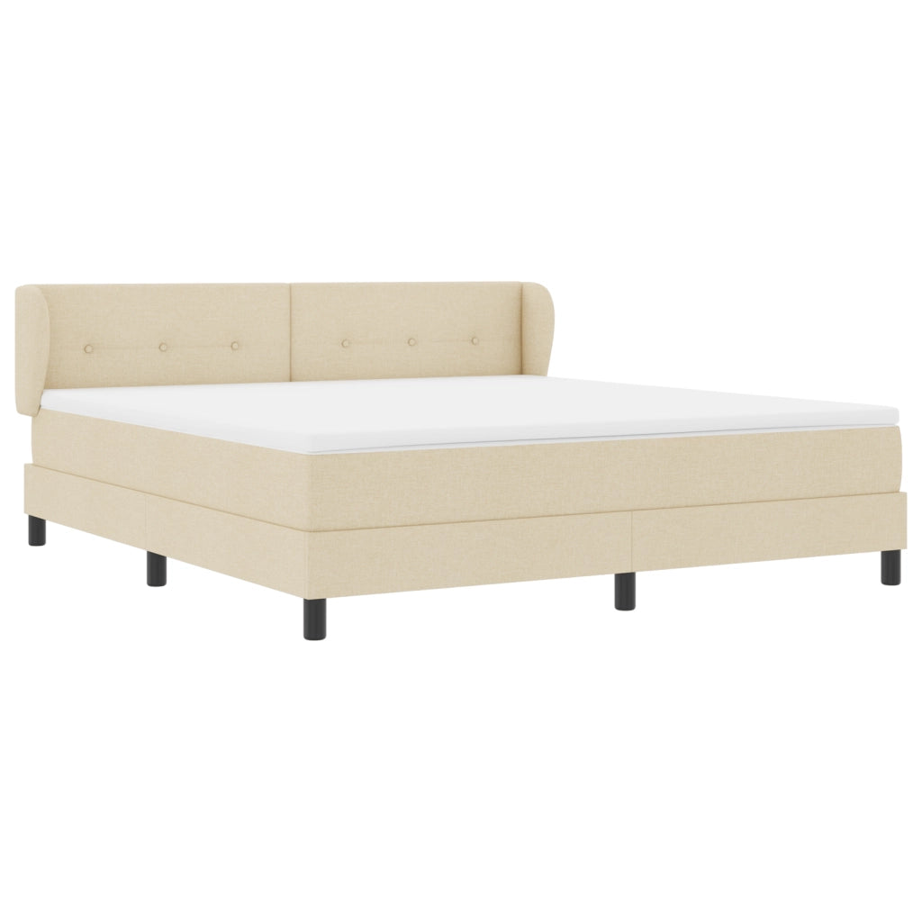Letto Box Spring con Materasso Crema 180x200 cm Tessuto