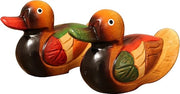 Decorazione moderna astratta per sala da pranzo - 1 coppia - Figurina di anatra in legno - Ornamenti per giardino di uccelli