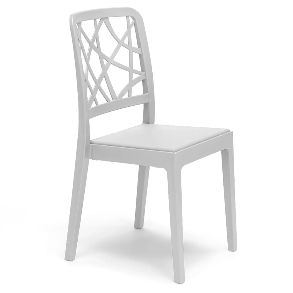 Sedia in polipropilene PENELOPE, impilabile, resistente ai raggi UV, design moderno, ideale per sala da pranzo, cucina, sala d’attesa, bar, ristoranti o giardino, colore Bianco