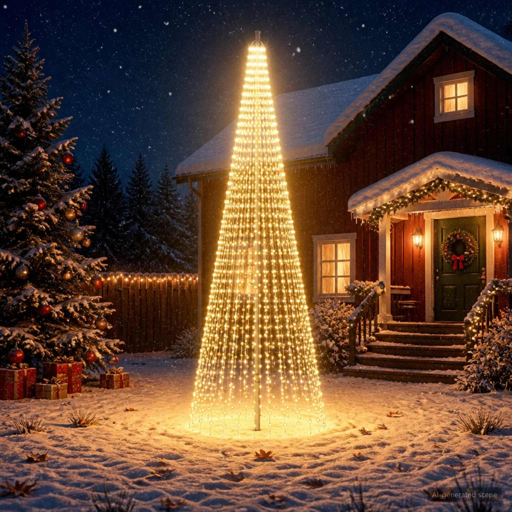 Luci per albero di Natale con picchetti e asta per bandiera 3468901