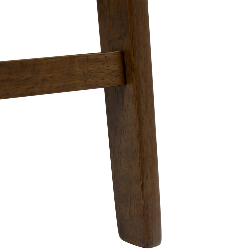 Set di 2 sedie da pranzo in legno scuro e compensato beige in tessuto boucle di poliestere Gambe in legno di gomma Stile tradizionale retrò