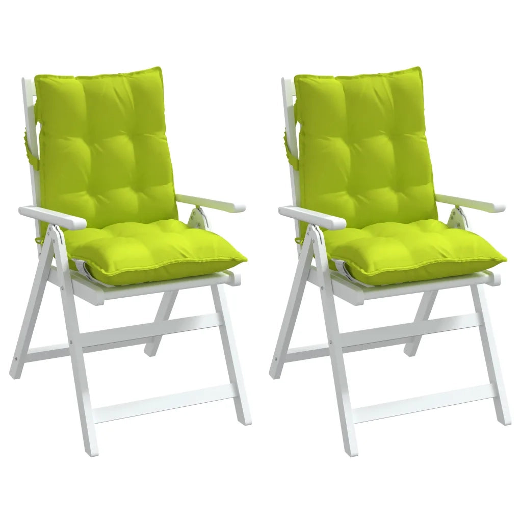 Cuscini Sedia Schienale Basso 2 pz Verde Chiaro Tessuto Oxford