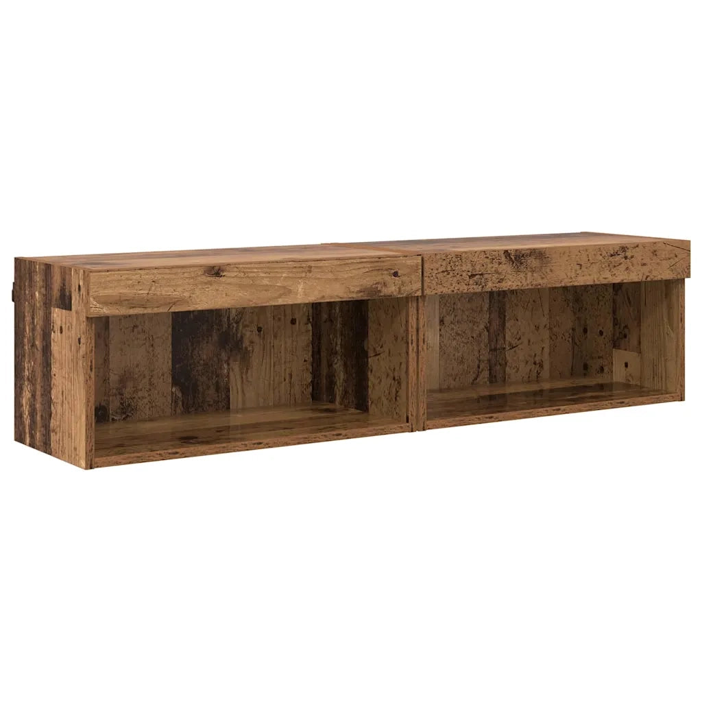 Mobili TV 2 pz-Set di 2 Credenza per TV Legno vecchio 60 x 30 x 30 cm Legno multistrato