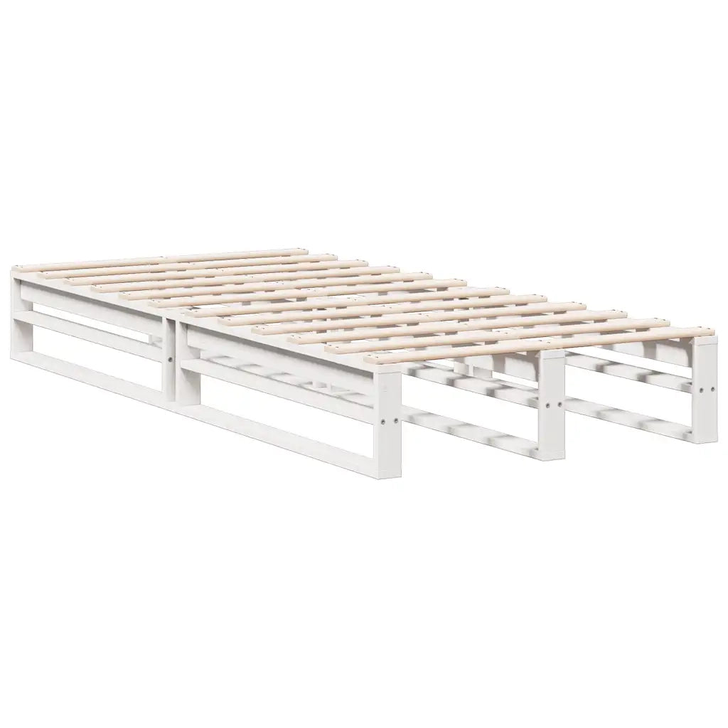 Letto Libreria senza Materasso Bianco 90x190 cm Massello Pino 3323978