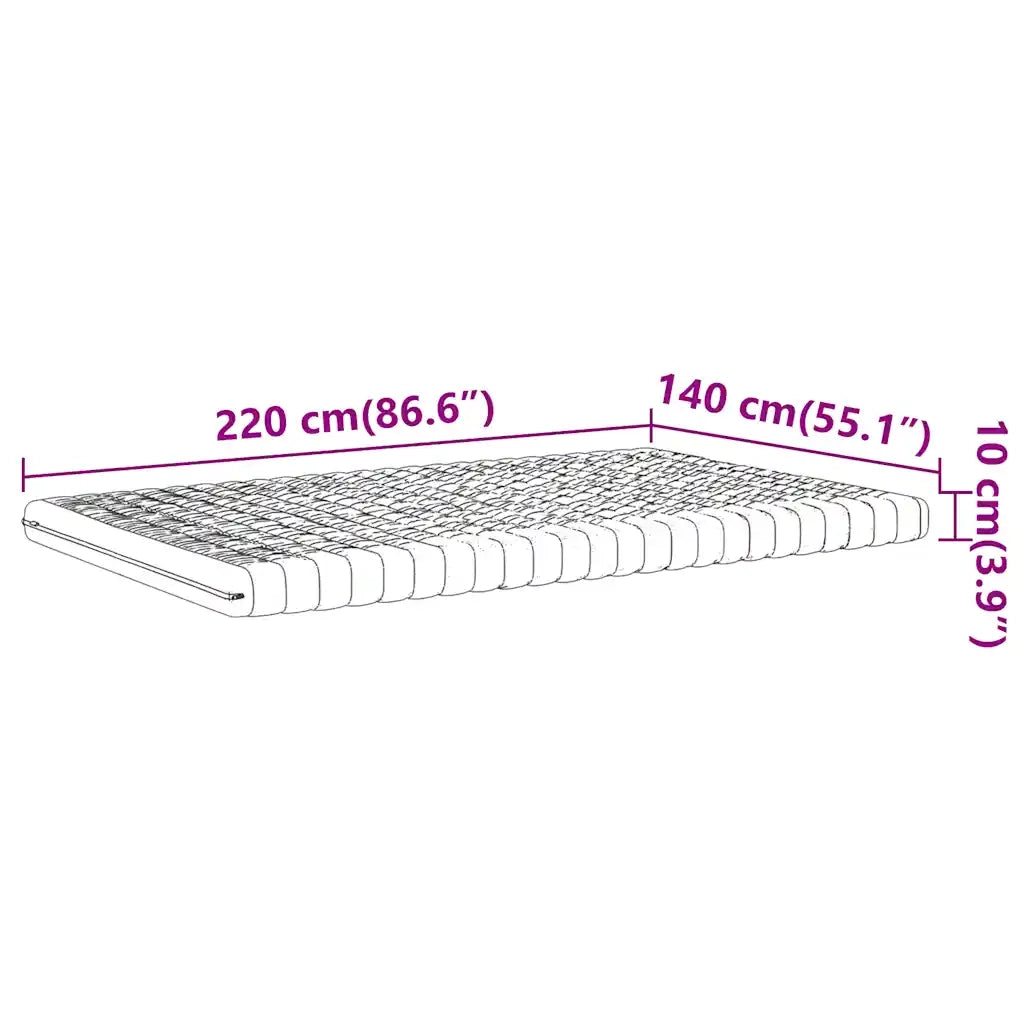 Materasso in Schiuma-Materasso per Letto Bianco 140x220 cm 7 Zone Durezza 20 ILD