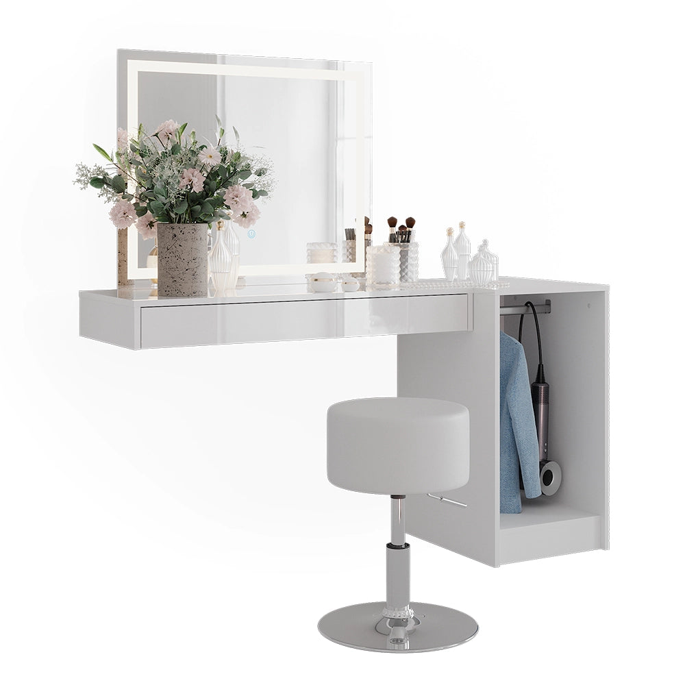 Vicco Tavolo da toeletta Bianco 100 cm 4 parti