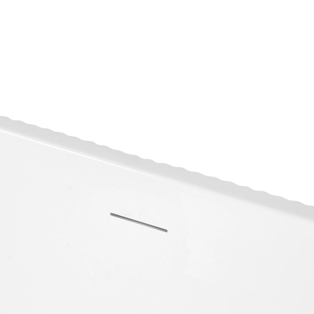 Vasca da bagno freestanding in acrilico design moderno con bordi scanalati 170 cm bianca