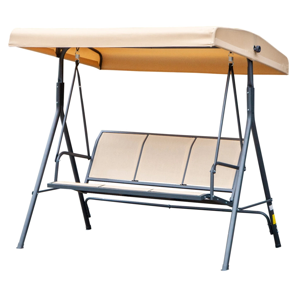 Amaca da giardino 3 posti ¨C zephmum ¨C beige, tessuto, acciaio