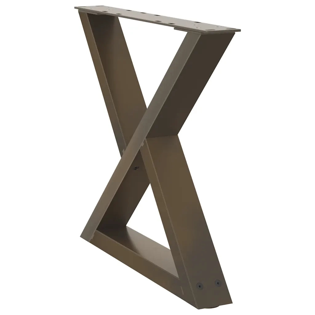 Gambe per Tavolino da Caffè 2 pz in Acciaio Naturale 60x(42-43,3) cm Acciaio 4012711