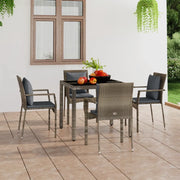 Sedie da Giardino con Cuscini 4 pz in Polyrattan Grigie 319880