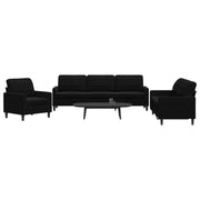 Set di Divani 3 pz con Cuscini Nero in Velluto 3278436