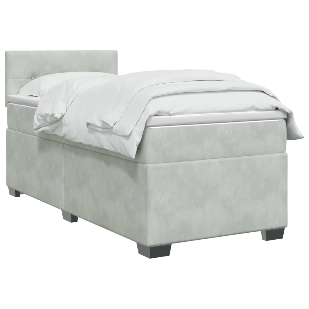 Letto box spring con materasso Grigio Chiaro 90 x 190 cm 3450620