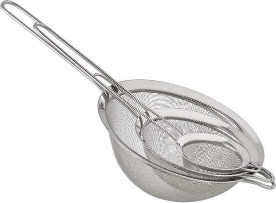 Set di reti da passare di 3 diverse dimensioni 85-145-195 cm acciaio inossidabile