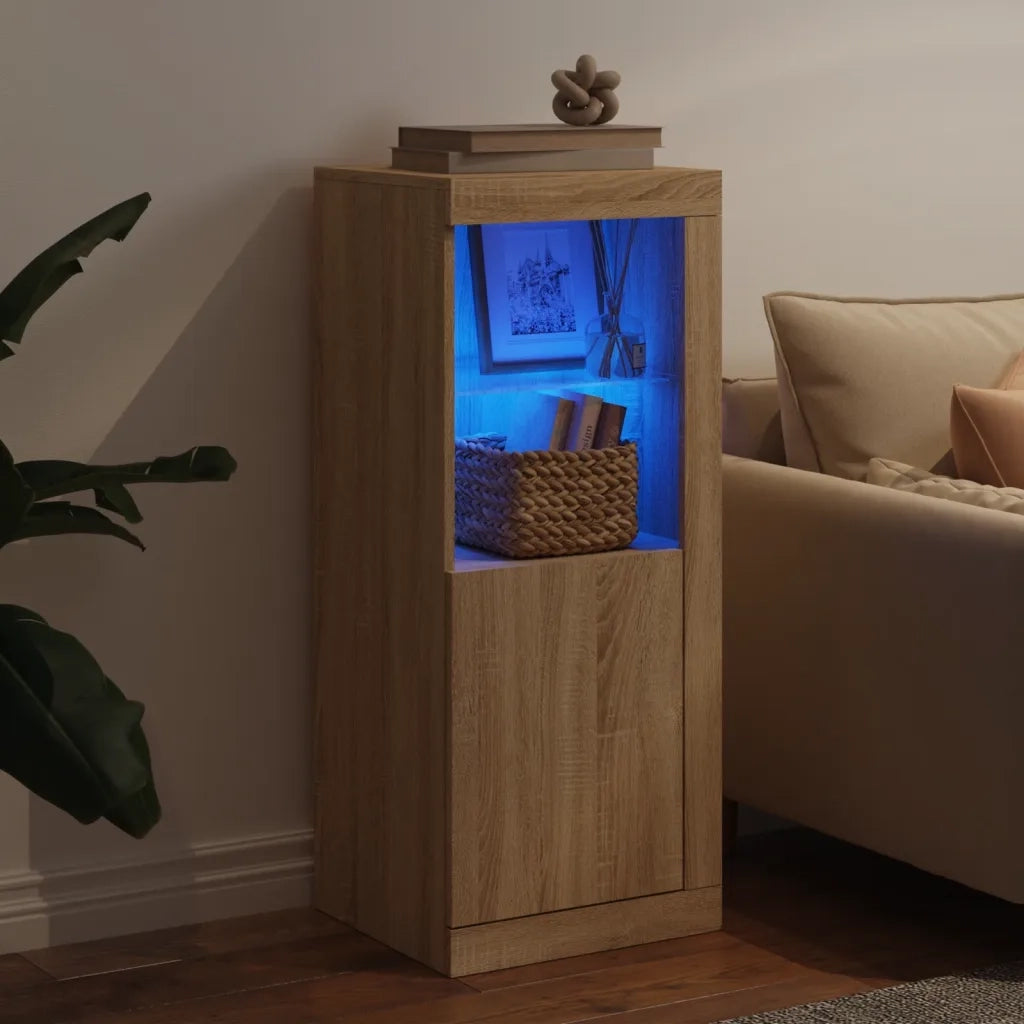 Credenza con Luci LED Rovere Sonoma 41x37x100 cm 836646
