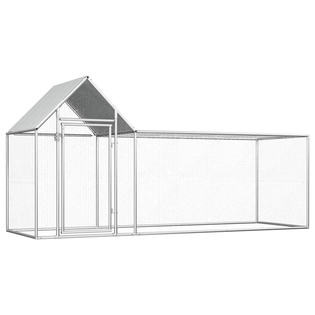 Pollaio 3 x 1 x 1,5 m in acciaio zincato con tetto impermeabile 02_0001713