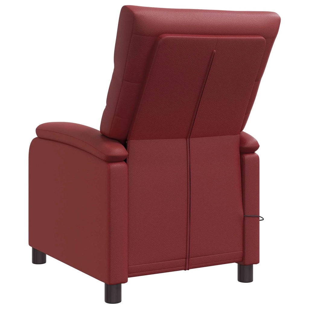 Divano Sedia-Poltrona Massaggiante Rosso Vino Similpelle 773721