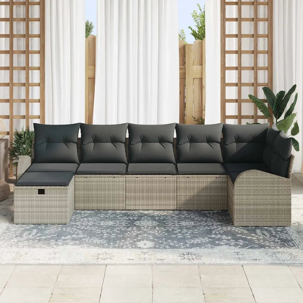 Set di divani con cuscino Grigio chiaro polyrattan 3359101