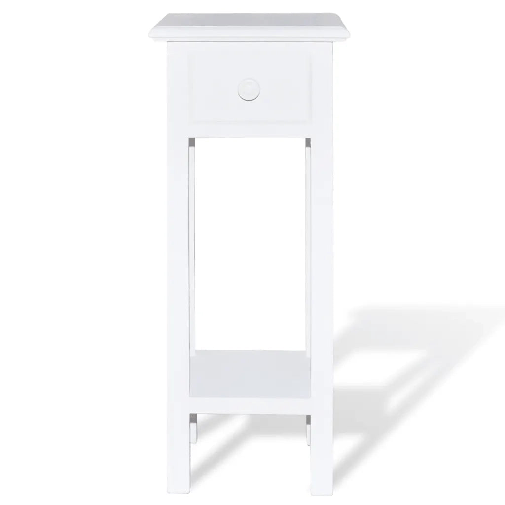 Tavolino Laterale con Cassetto Bianco 241147