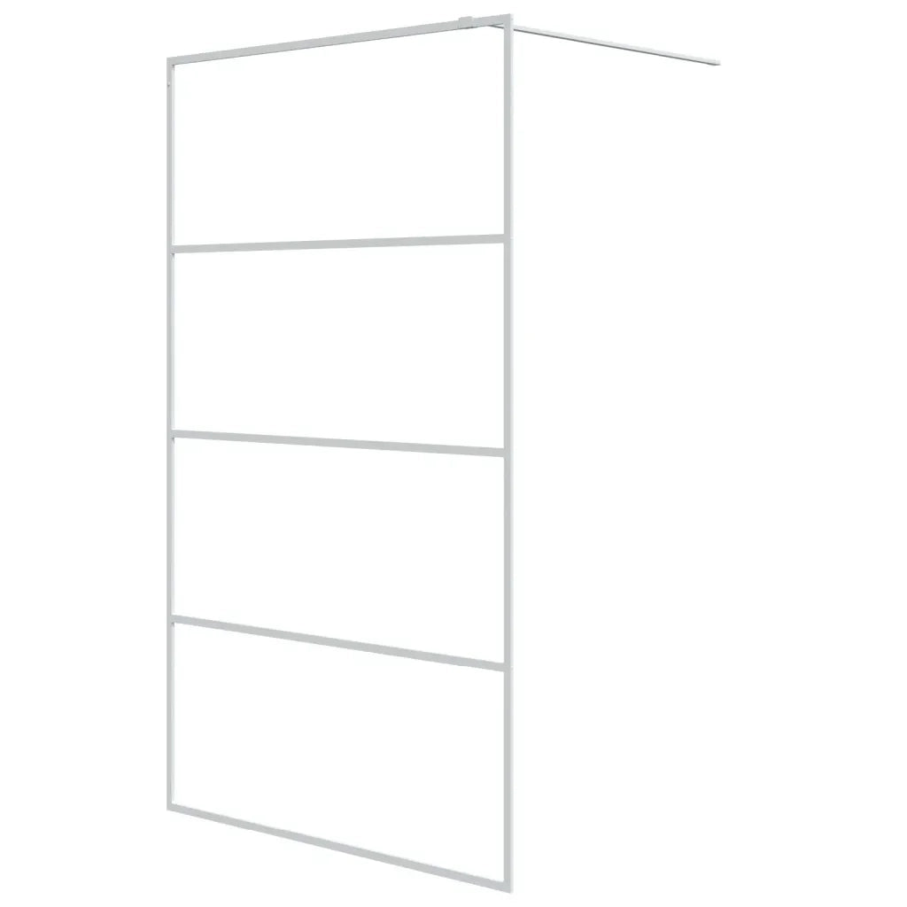 Parete Doccia Walk in Bianca 115x195 cm Vetro Trasparente ESG