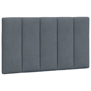 Cuscino Testiera Hanko Grigio Scuro 80 cm in Velluto CFW3856974