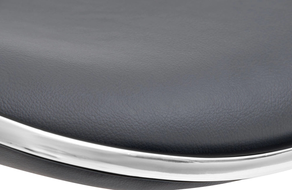Sgabello Shanghai in similpelle grigio,Metallo bianco opaco