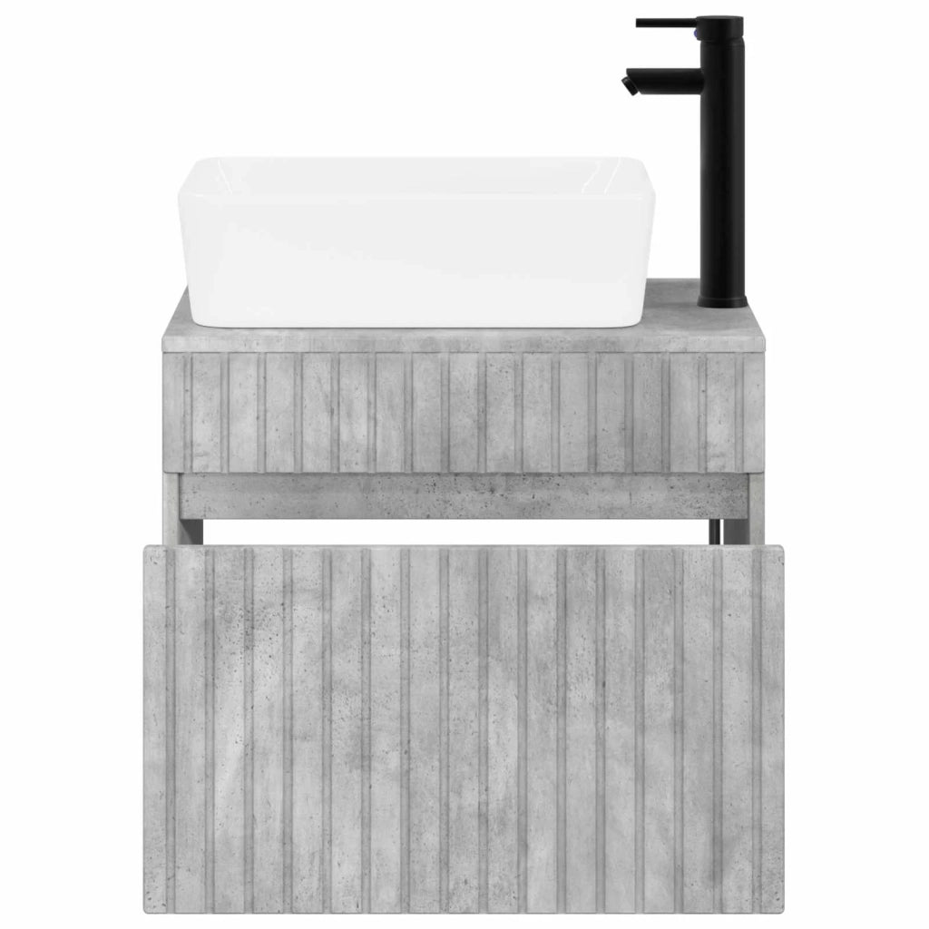 Set di mobili per il bagno Grigio Cemento Legno ingegnerizzato 3404303