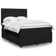 Giroletto a Molle con Materasso Nero 140x200 cm in Velluto 3292354