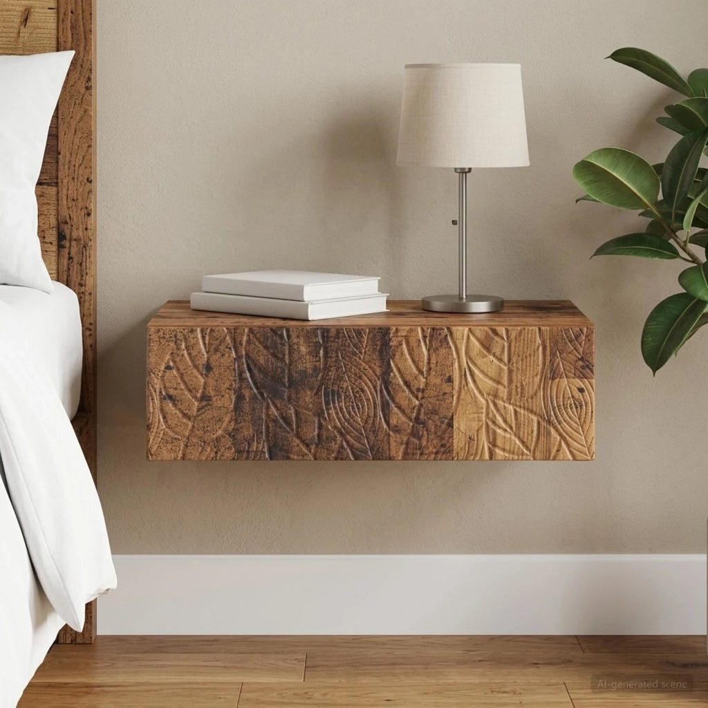 Tavolino da Parete Laterale Legno antico 59 x 34,5 x 17 cm 898833