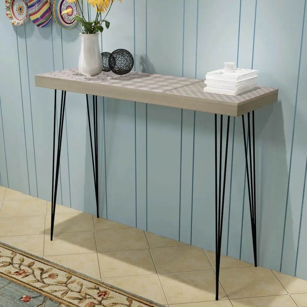 Tavolo Consolle 90x30x71,5 cm Grigio cod mxl 55586