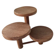 Supporto in legno per 3 vasi bianco d15x20/15/10h