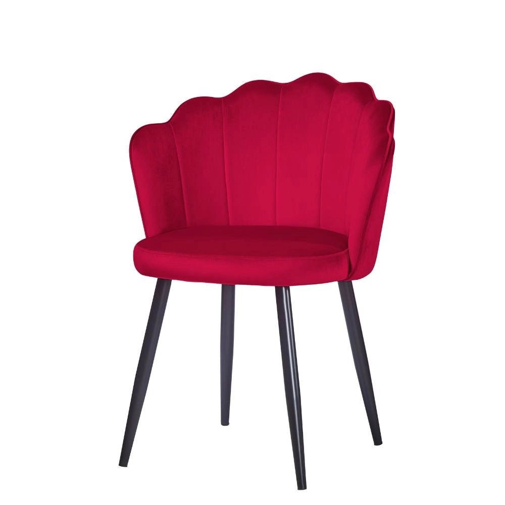 Set 4 sedie per soggiorno Omni velluto colore rosso
