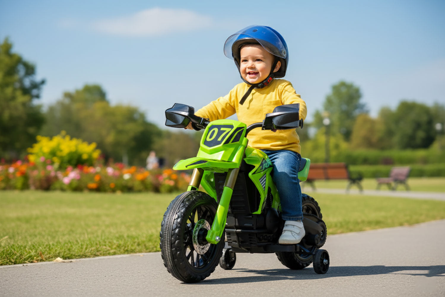 Moto Elettrica per Bambini 12V 4,5Ah Verde