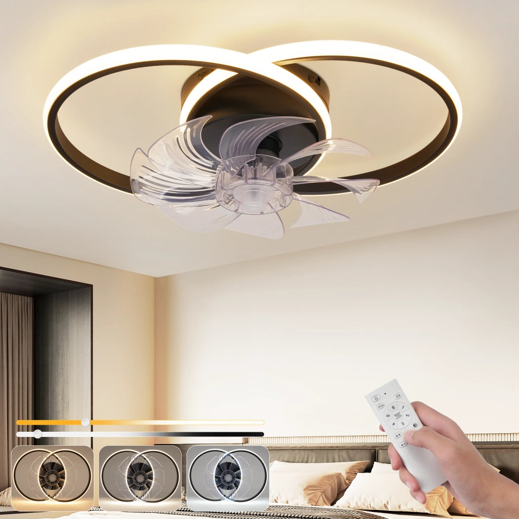 ZMH Ventilatore da soffitto con luce silenzioso e moderno 36W, 6 velocità per camera da letto