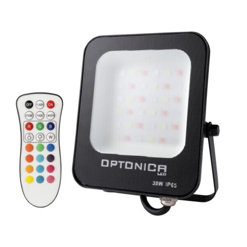 Proiettore led rgb light con telecomando potenza 30 watt colore nero ip65