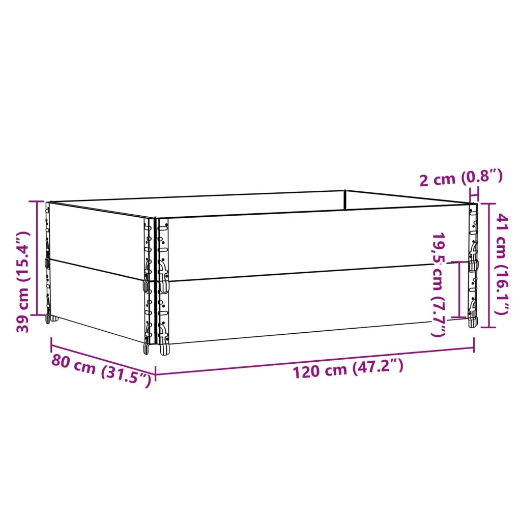 Paretali per Pallet 2 pz Marroni 120x80cm Legno Massello di Pino CFW5545218