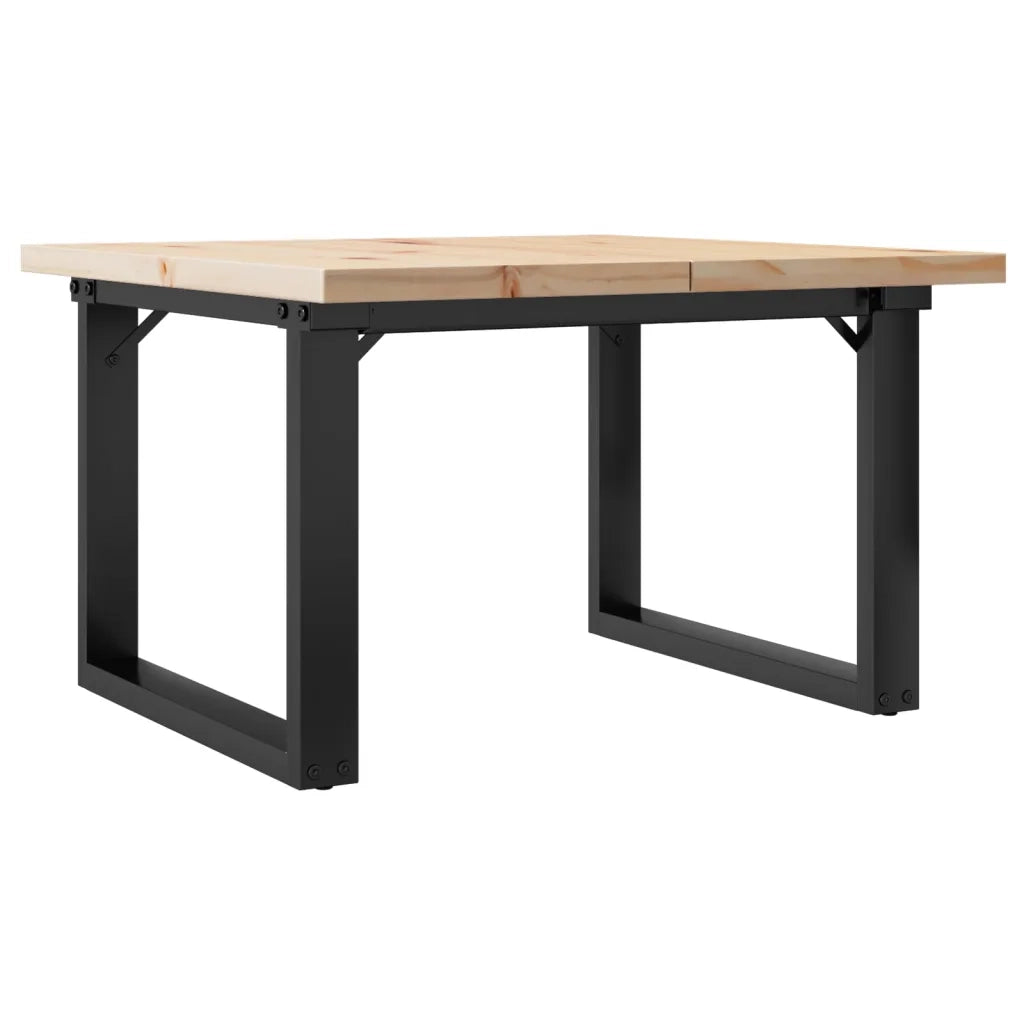 Tavolino Salotto Telaio a O 70x70x40,5cm Legno Pino e Acciaio