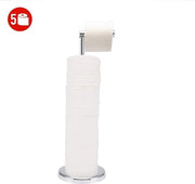Supporto per carta igienica, posizionamento, trattamento della superficie superiore in acciaio inox, dispensatore di carta igienica con pavimento bianco, 19 x 19 x 55 cm, per bagno, altezza 13 cm