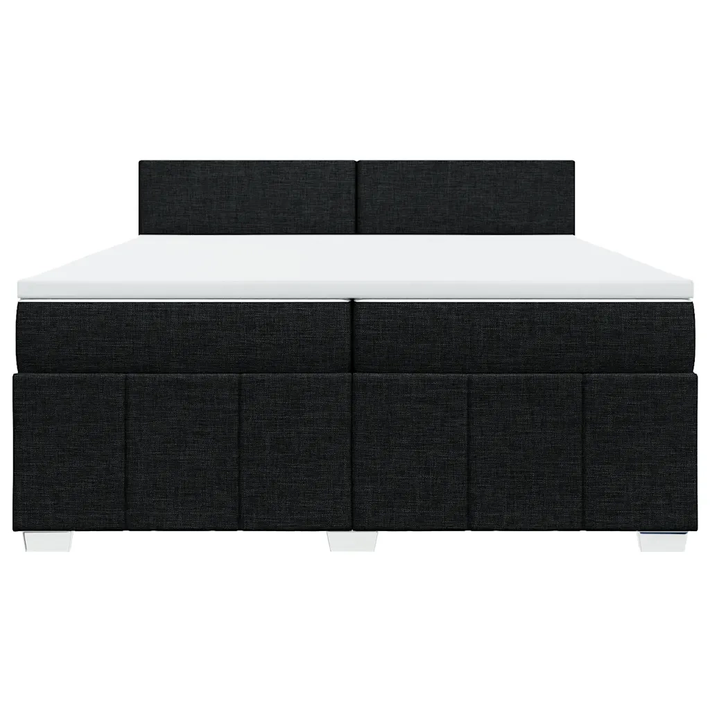 vidaXL Giroletto a Molle con Materasso Nero 200x200 cm in Tessuto