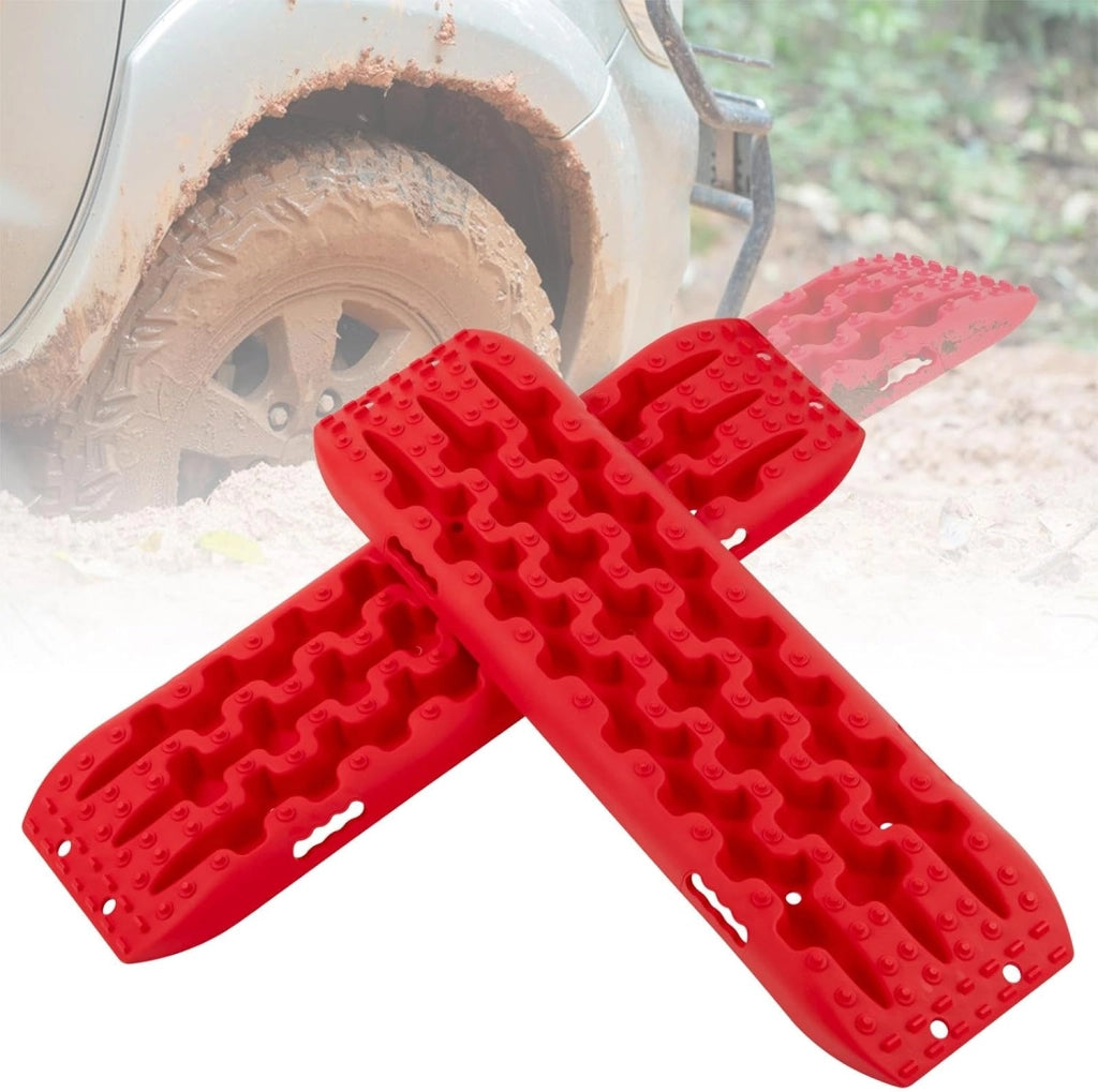 Lamiere di sabbia, 2 pezzi, aiuto di avviamento per fango, sabbia e neve, Recovery Board Offroad 10T carico, scala per pneumatici per fuoristrada, camper, auto, camion (arancione, 107 x 31 x 7