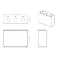 Mobile per Raccolta Differenziata 3 Scomparti con Apertura Frontale 120x40x90 cm in Acciaio Beige