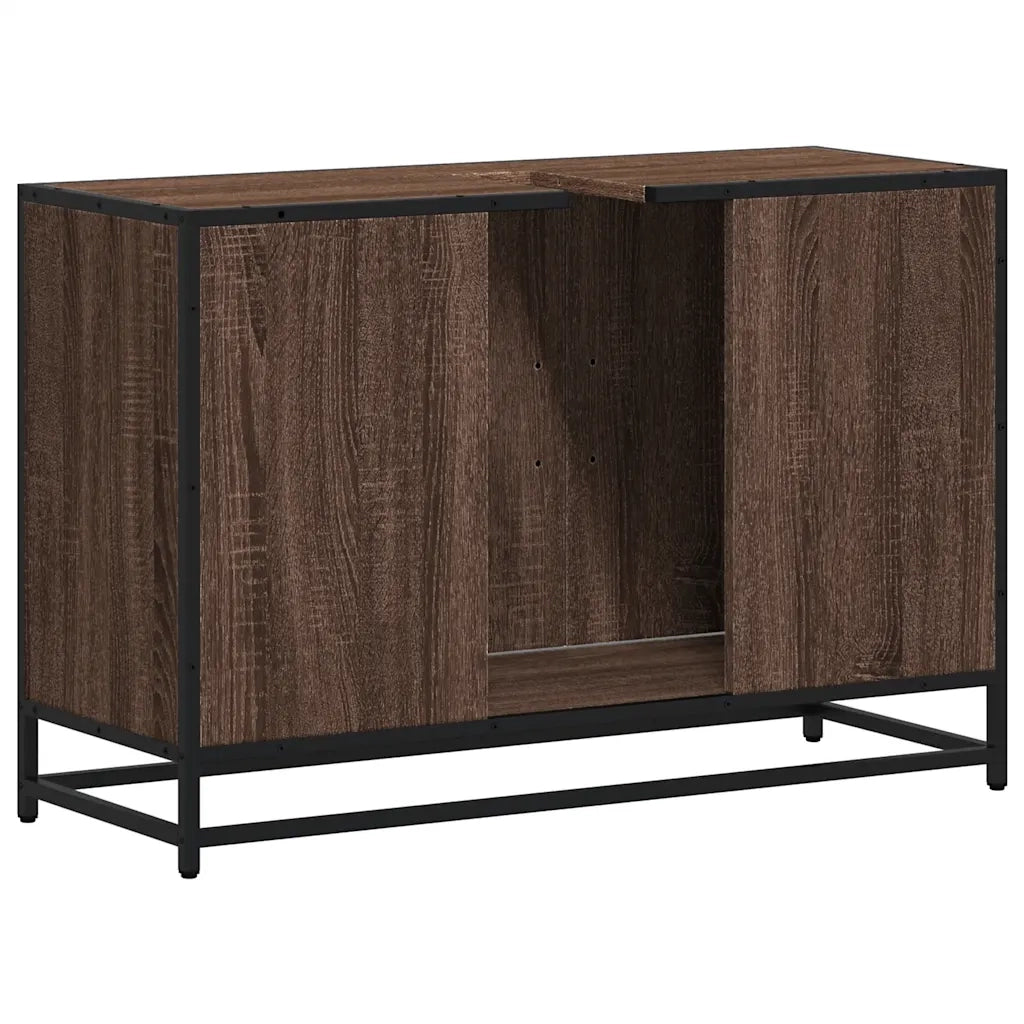 Mobile Lavabo Bagno Rovere Marrone 90x33x60cm Legno Multistrato 849273