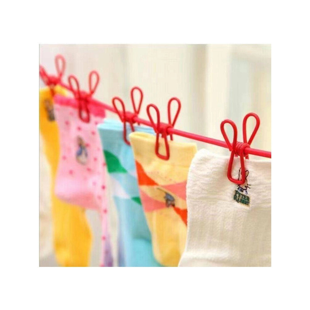 Trade Shop - Corda Stendibiancheria Filo X Bucato Con 12 Mollette 180cm Uso Esterno Flessible -