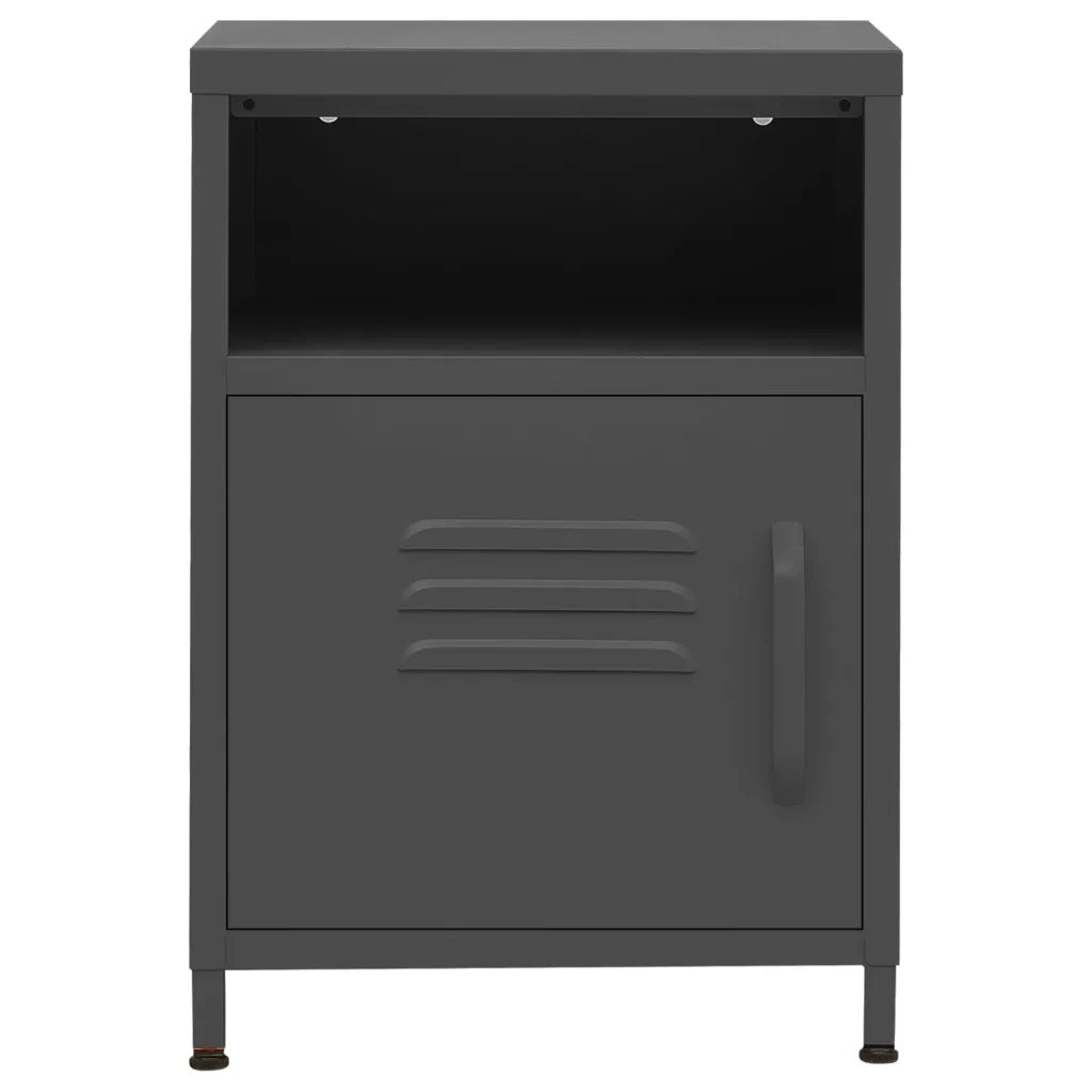 Comodino Antracite 35x35x51 cm in Acciaio cod mxl 30344