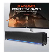 Trade Shop - Altoparlanti Q-t125 Speaker Soundbar Per Pc Potenziamento Bassi E Led Alla Base -